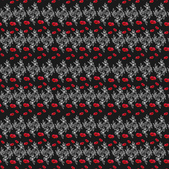 Two-color vector floral pattern. Design for wallpaper, wrapping paper, background, fabric. Vector seamless pattern with decorative climbing flowers.