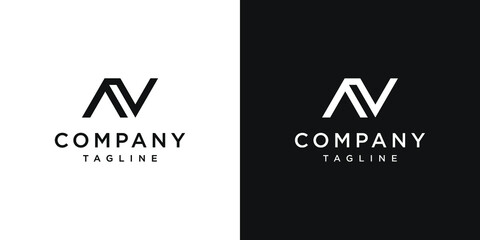 Creative Letter AV Monogram Logo Design Icon Template White and Black Background
