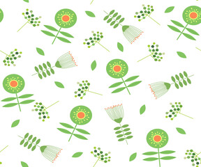 seamless background with flowers and plants	