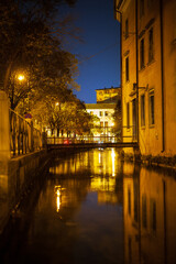 Fototapeta na wymiar Udine water channels Architecture - Italy 