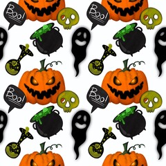 Halloween seamless pumpkin pattern for fabrics and textiles and packaging and gifts and cards and linens and kids