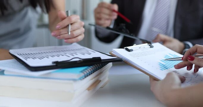 Collaboration and financial analytical charts for business development planning