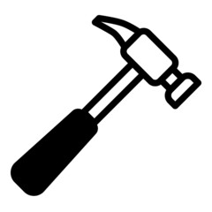 Hammer  Flat Icon Isolated On White Background