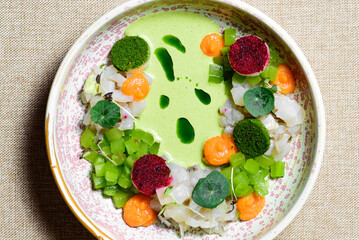 Asian cuisine. Vegetable soup, healthy food