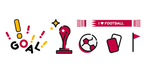World Football Cup Icons - Suitable for design asset, football related event, and illustration in general © Nobi Kurniawan