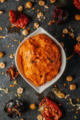 bowl with typical Catalan romesco sauce