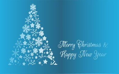 Naklejka na ściany i meble Happy New Year and Merry Christmas. Greeting card vector