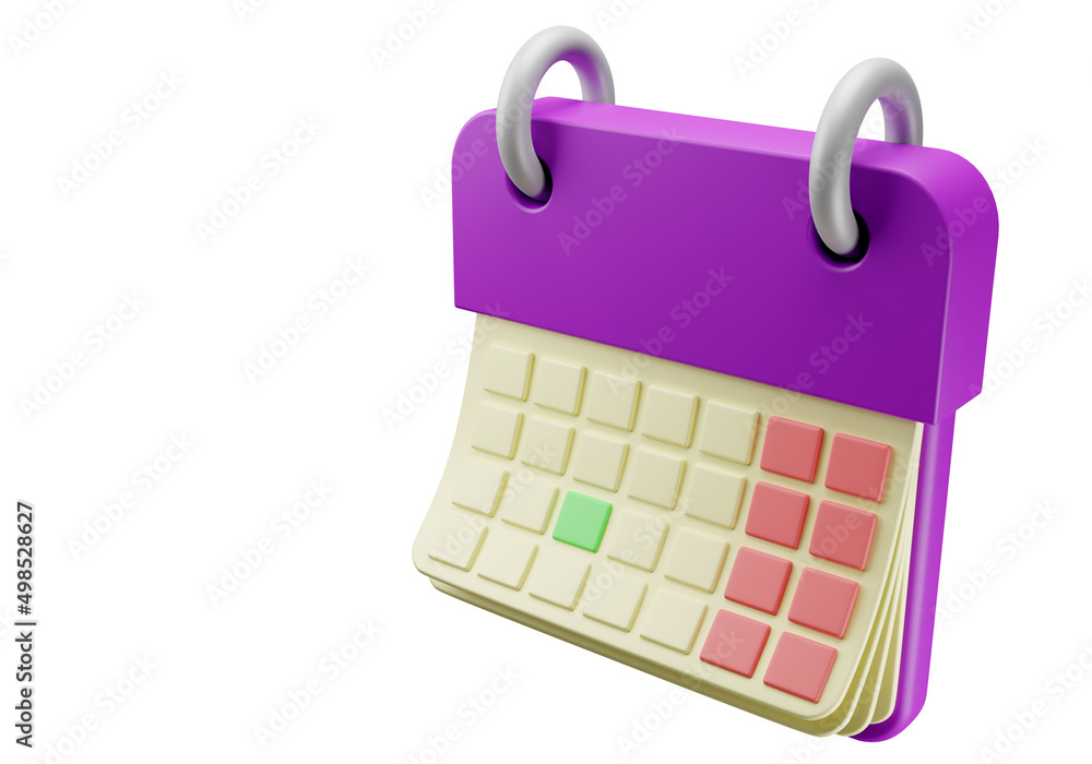 Aufkleber calendar is simple. visualization of calendar with marked date. concept of booking queue on website.