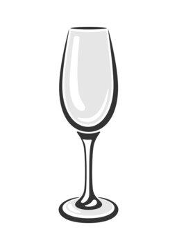 Illustration of wine glass. Image for restaurants and bars.