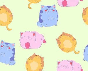 Obraz premium Doodle cats pattern