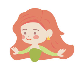 Beautiful Cartoon Girl. Vector illustration