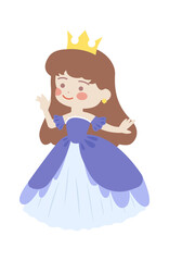 Cute Cartoon Princess. Vector illustration