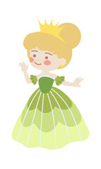 Cute Cartoon Princess. Vector illustration