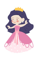 Cute Cartoon Princess. Vector illustration