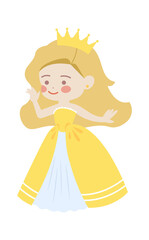 Cute Cartoon Princess. Vector illustration
