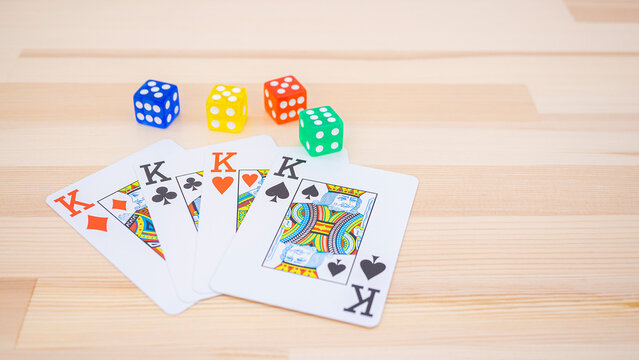 Playing cards and colorful dice_18