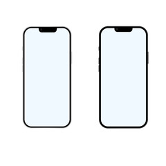 Set of realistic smartphone. Smartphone mockup. Phone mockup in front.