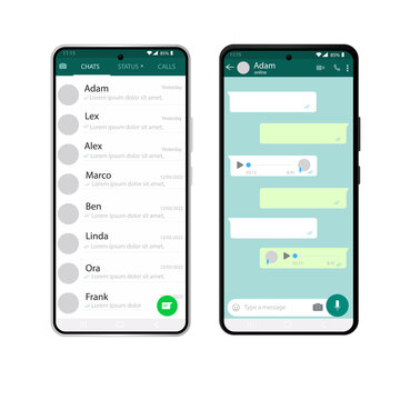 Whatsapp Interface Template On Mobile Phone