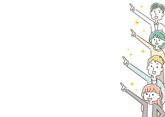 元気な会社員男女セット_指差し