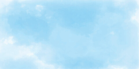 The White Cloud and Blue Sky. Watercolor Style Artwork Background Vector illustrator