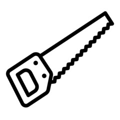 Hand Saw Flat Icon Isolated On White Background