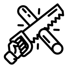 Hand Saw Flat Icon Isolated On White Background