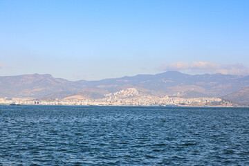 City view from embankment of Izmir, Turkey