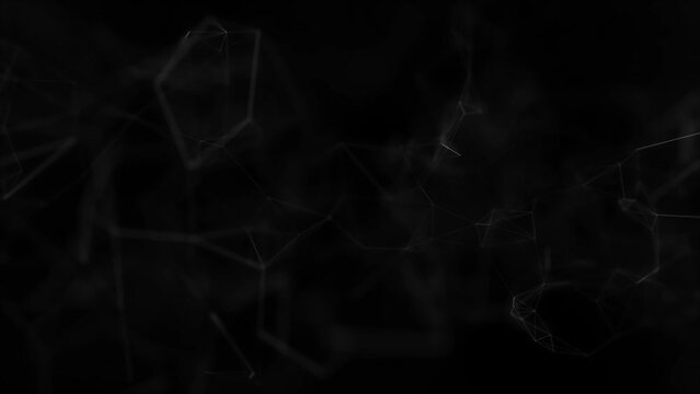 不規則に動く点とそれらを結ぶ線のCGアニメーション