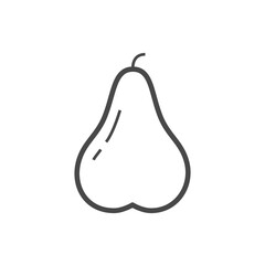 Vector linear icon with pear