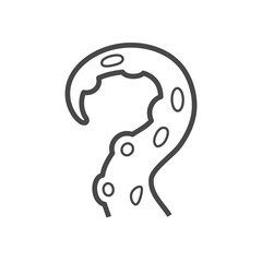 Vector linear icon with squid tentacle