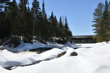 A river in spring, Sainte-Lucie, Québec, Canada