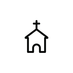 church building simple icon on white background