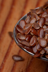 Extreme close up of whole flax seeds
