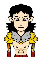 cute man cartoon on white background