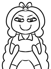 black and white of cute cartoon for coloring