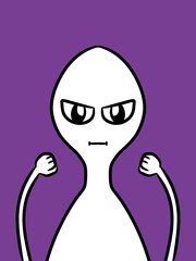 cute cartoon on purple background