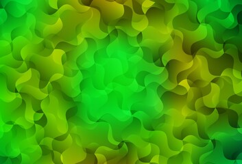 Light Green, Yellow vector texture with bent lines.