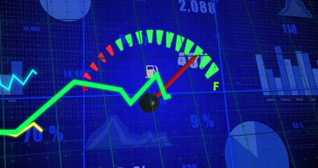 Image of data processing over car panel