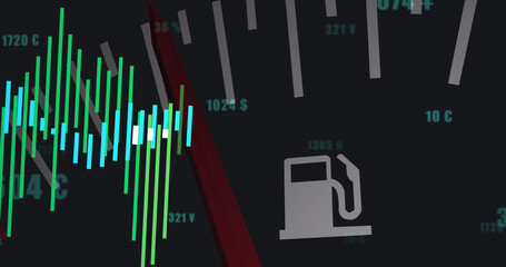 Image of data processing over car panel