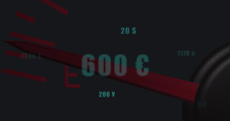 Image of data processing over car panel