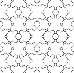 Seamless vector pattern. Black and white linear drawing. Coloring book, colouring page for children and adults. Abstract geometric design. Monochrome illustration. Easy to edit color and line weight