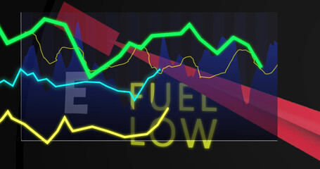 Naklejka premium Image of data processing over car panel