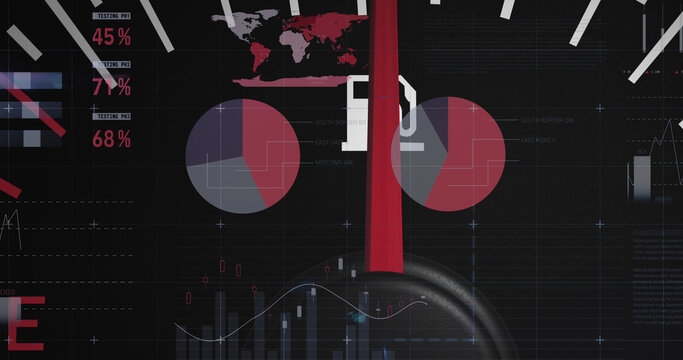 Image of data processing over car panel