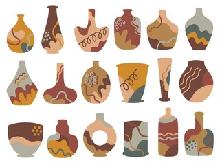 Bowls or Vases Ancient earthenware for decoration with boho style