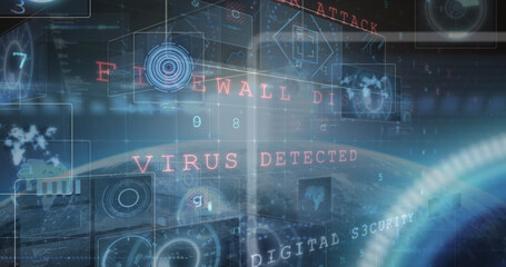 Image of data processing over globe