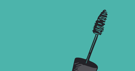 Image of mascara brush on green background