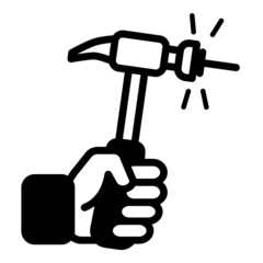 Hammer Flat Icon Isolated On White Background