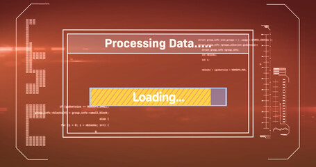 Image of data processing and loading over digital screen