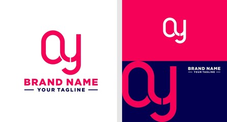 QY LOGO MONOGRAM UNIQUE LINE EDITABLE