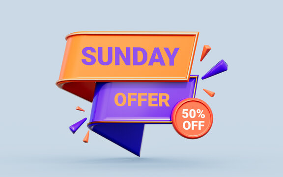sale banner template design weekend offer 3d render concept for big shopping discount sell 